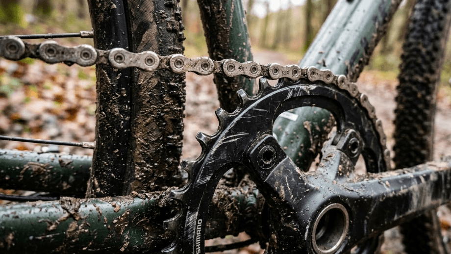 voordelen enkel voorblad fiets narrow wide gravelbike modder