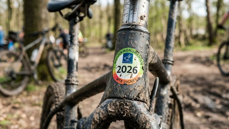 Een MTB-vignet op je frame is verplicht op veel officiële routes als je zoekt naar waar mag je gravelbiken in Nederland.