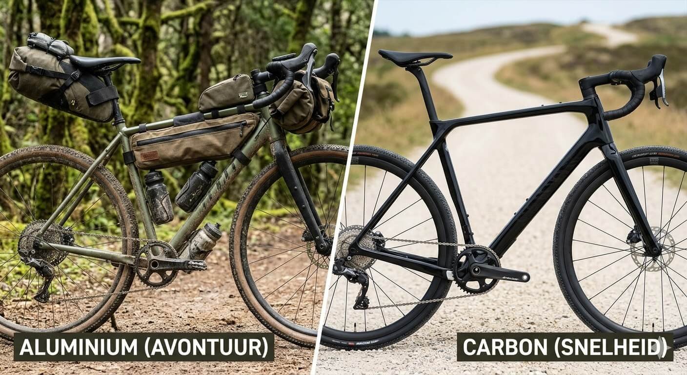 verschil aluminium en carbon gravelbike vergelijking