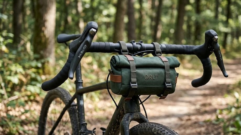 Detailopname van de voorkant van een gravelstuur, waarbij de uitwaaierende flare duidelijk breder is dan de bovenkant.