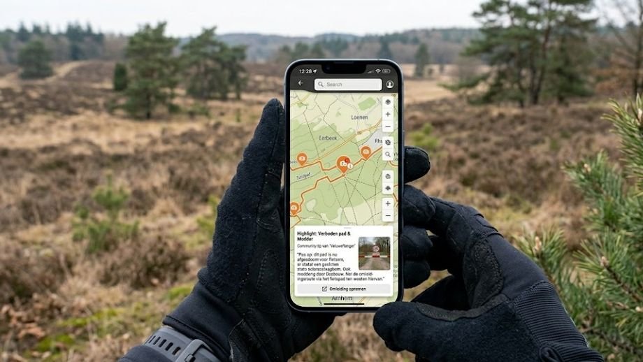 Komoot of Strava gravel Komoot Highlights Veluwe community tip verboden pad routeplanning