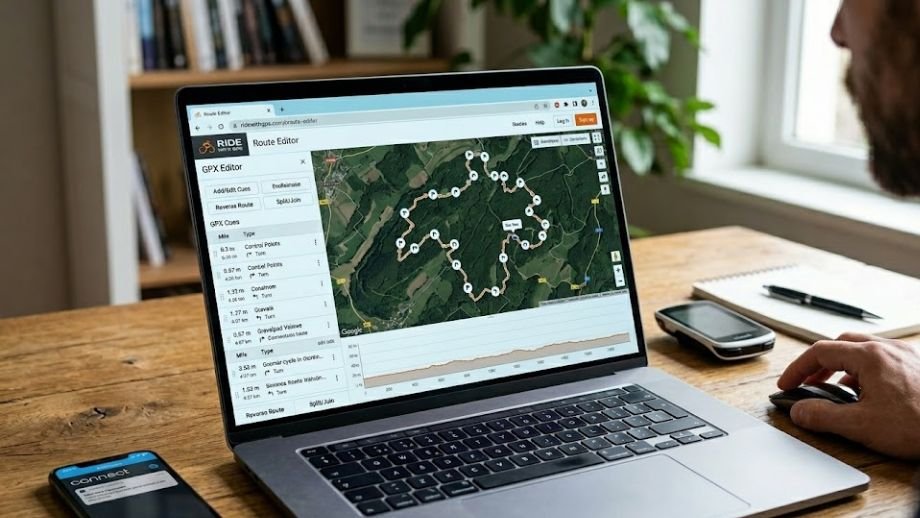 Komoot of Strava gravel Ride with GPS GPX bewerken gravelroute bouwen Garmin integratie route editor