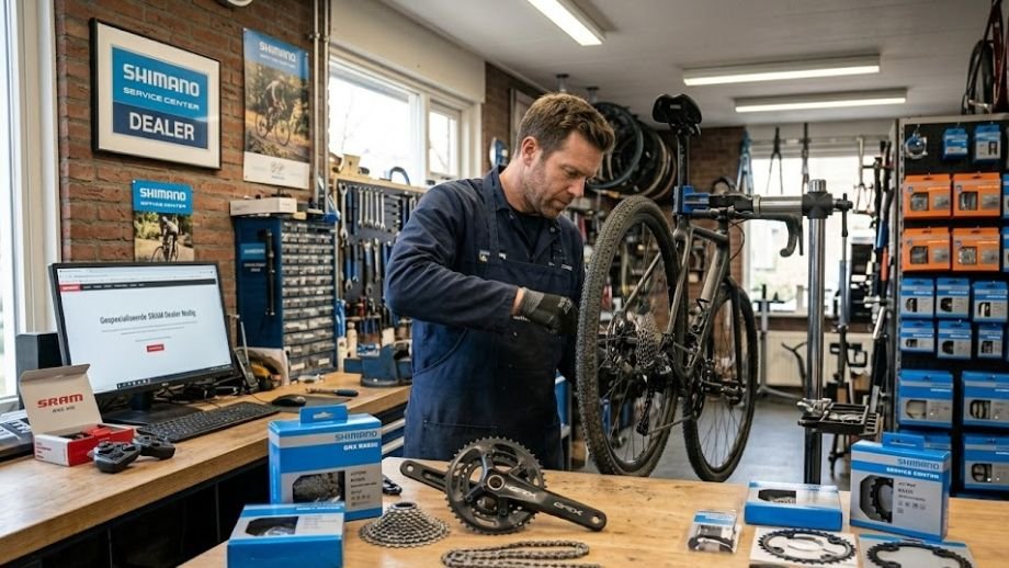Shimano GRX onderhoud fietsenmaker Nederland dealer groepset werkplaats SRAM XPLR verschil service